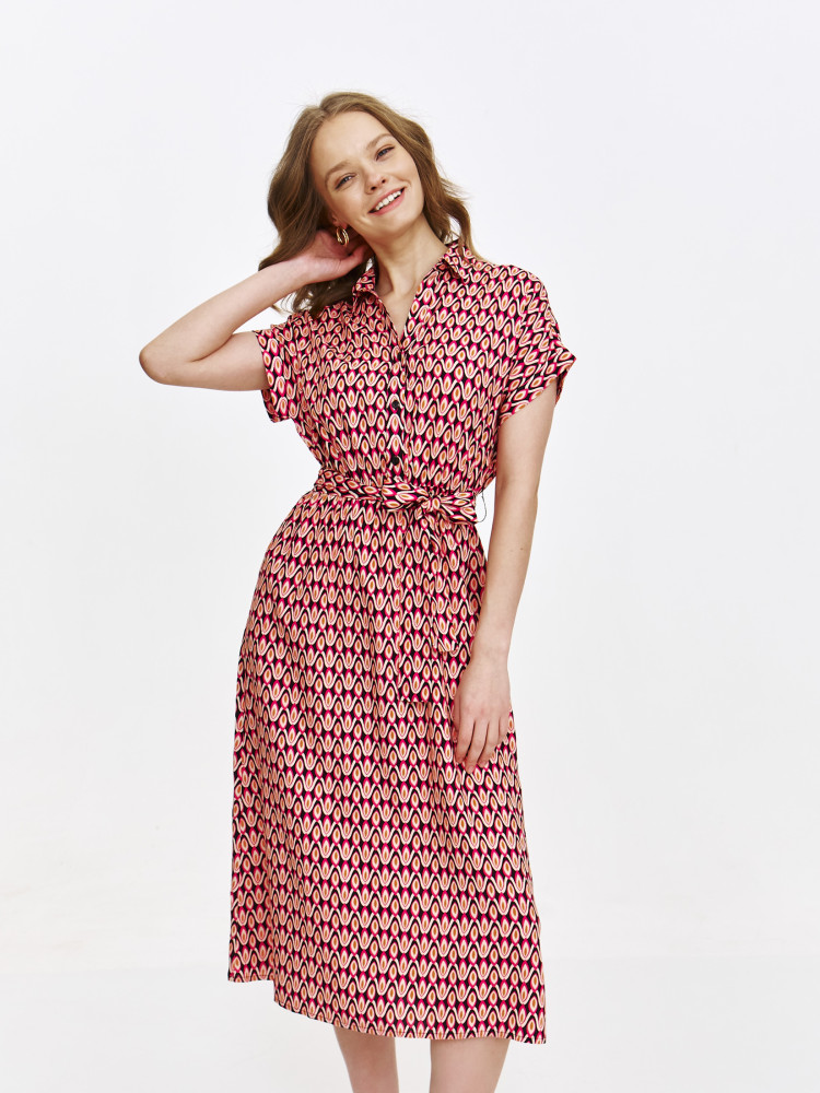 Wzorzysta szmizjerka o długości midi 