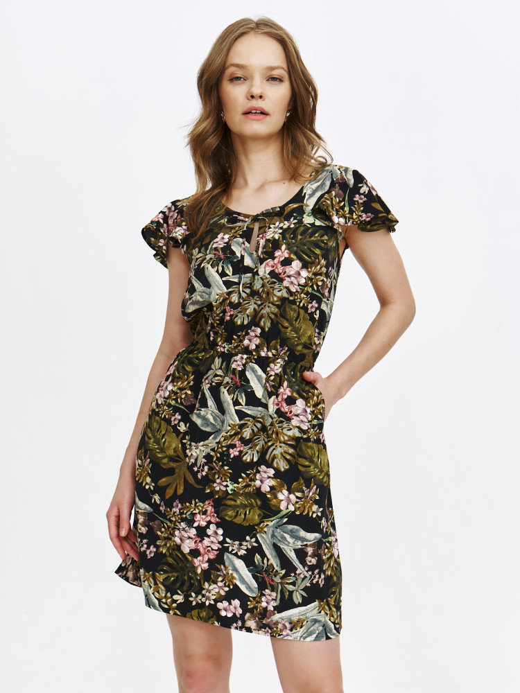 Krótka sukienka z botanicznym printem 