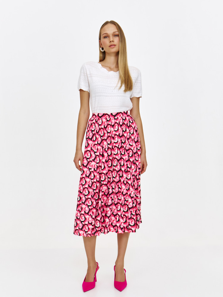 Biały ażurowy sweter z krótkim rękawem 