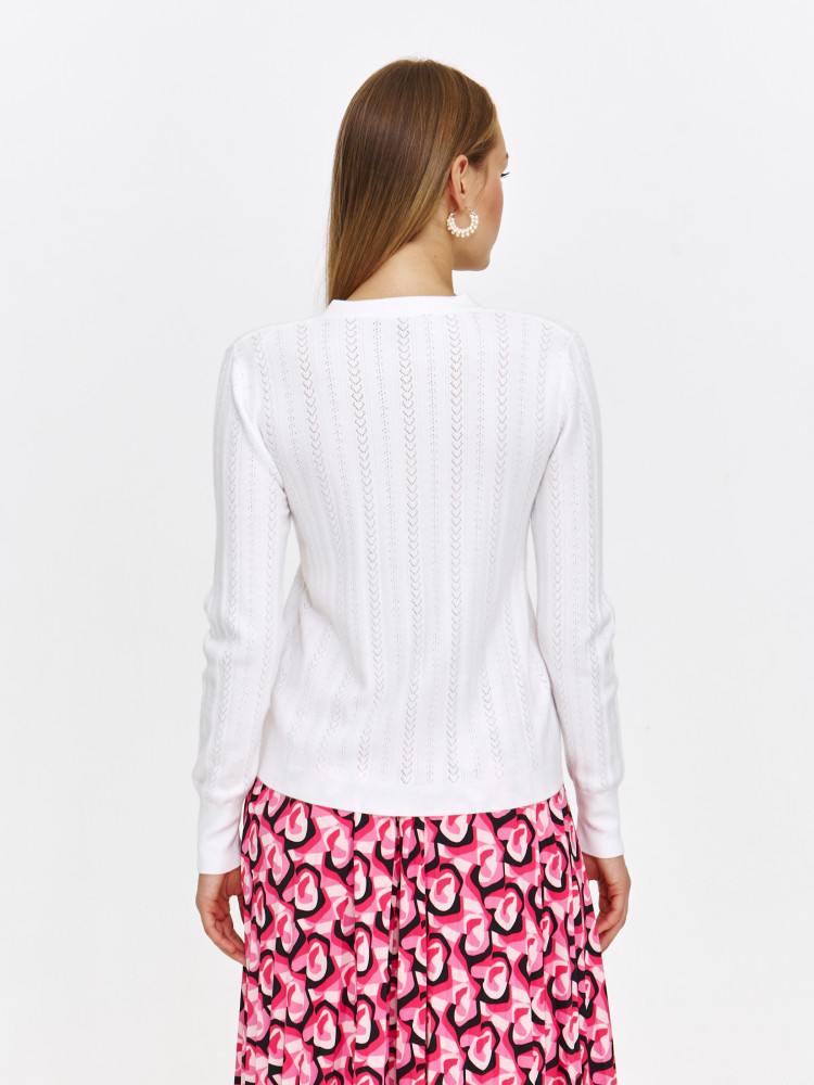 Elegancki kardigan z ażurowym wzorem 