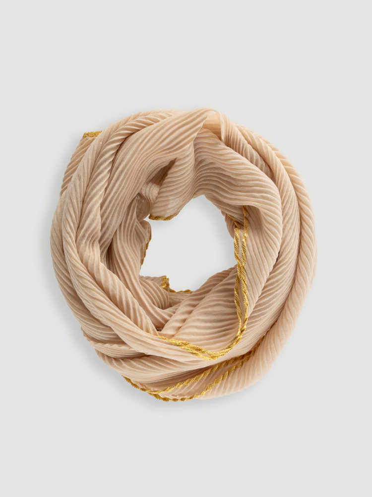 Beżowa apaszka z plisowaną fakturą 