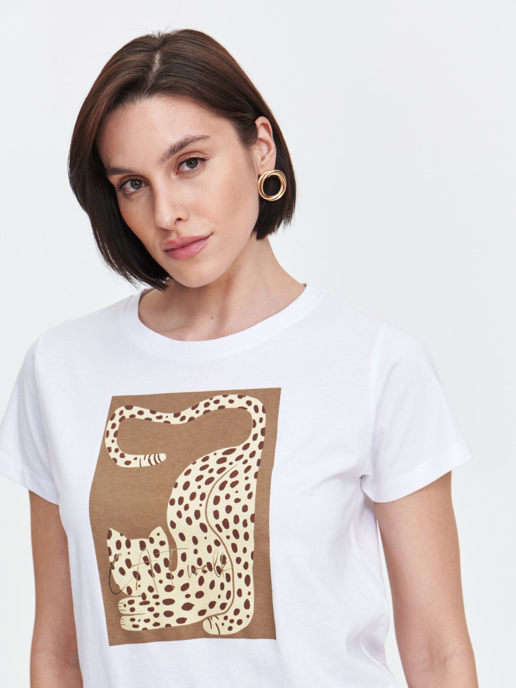 T-shirt ze zwierzęcym nadrukiem  T-shirt ze zwierzęcym nadrukiem