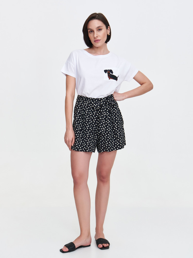 Top z kieszenią z nadrukiem 