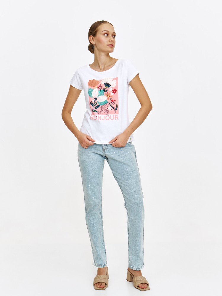 Podkoszulek z nadrukiem w kwiaty 