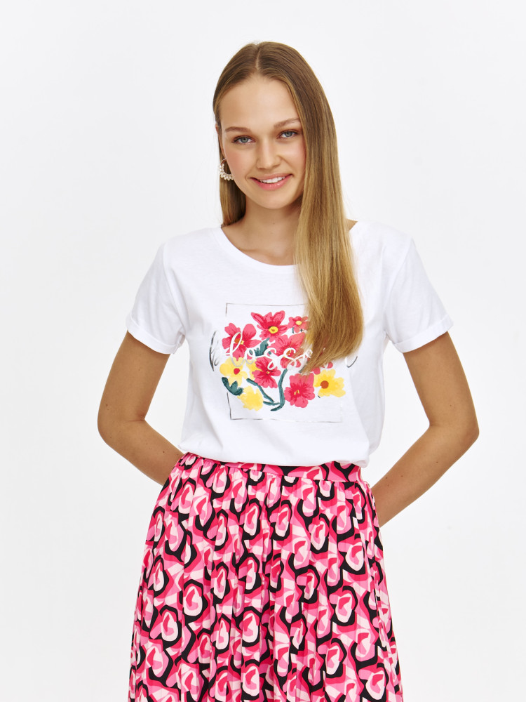 Podkoszulek z kwiatowym nadrukiem  Podkoszulek z kwiatowym nadrukiem