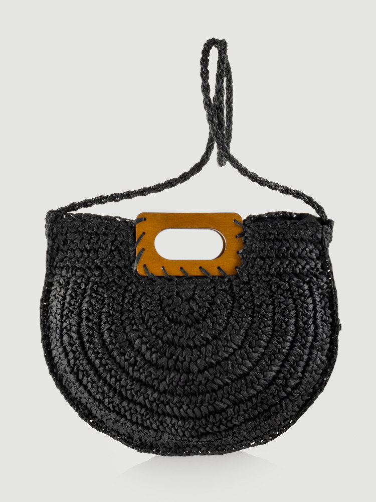 Pleciona torebka z brązowym uchwytem 