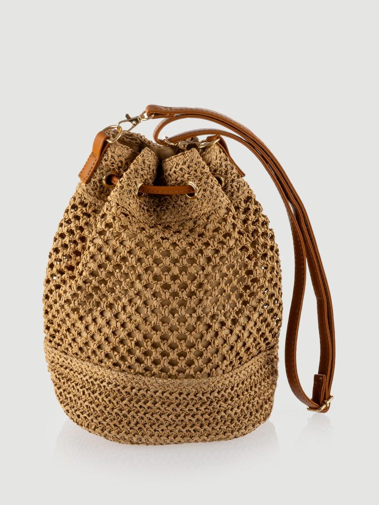 Beżowa torebka typu worek 