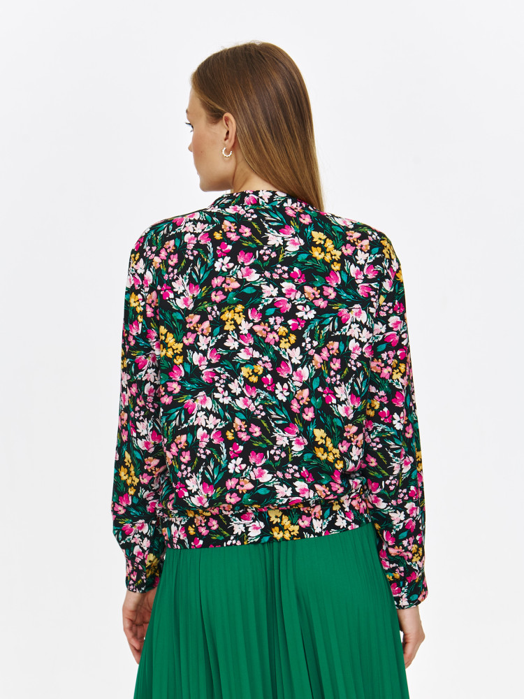 Kurtka typu bomberka w drobne kwiaty 