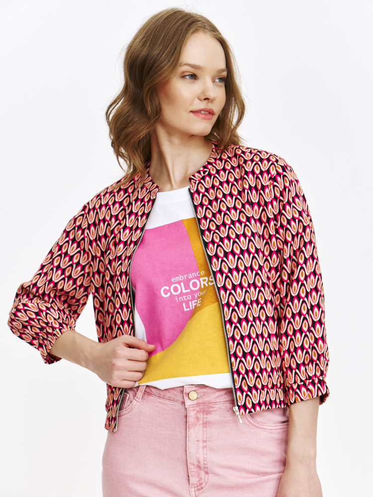 Wiskozowa kurtka typu bomberka 