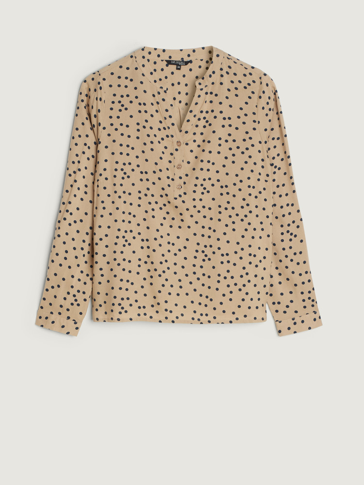Beżowa bluzka w groszki 