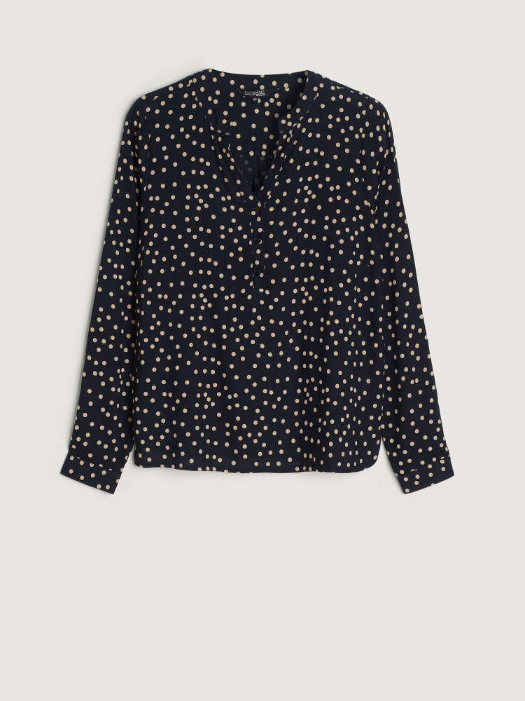 Granatowa bluzka w groszki 