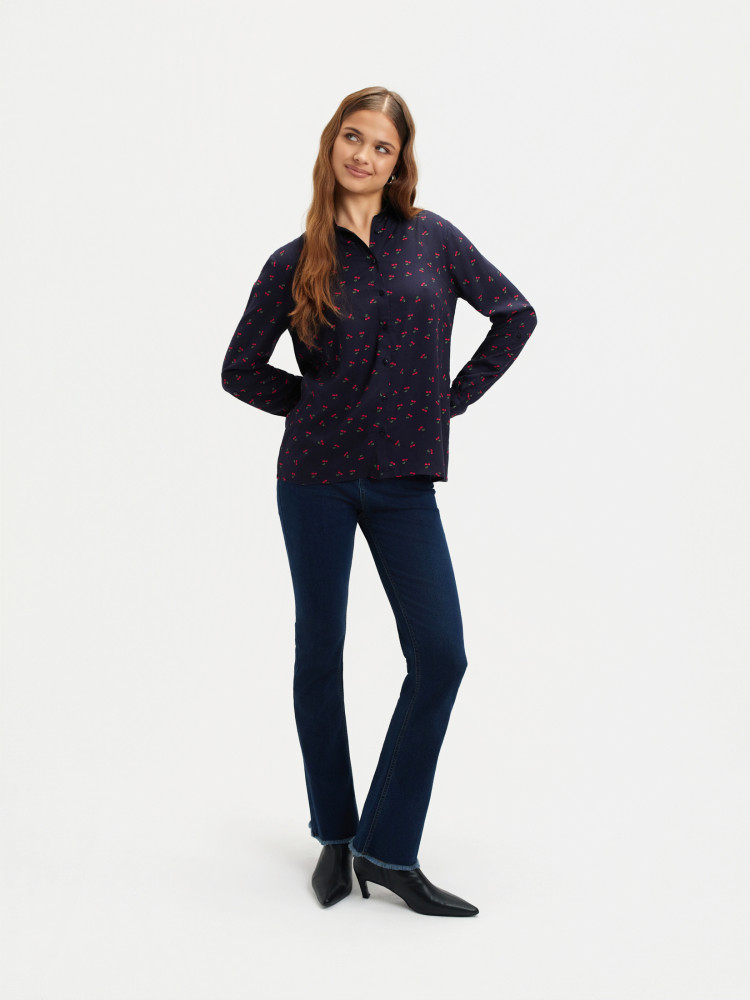 Granatowa koszula z nadrukiem