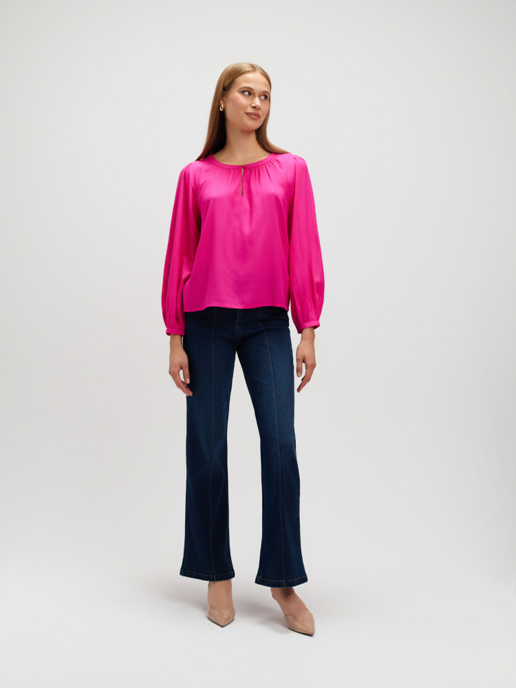 Zwiewna różowa bluzka z wiskozą 