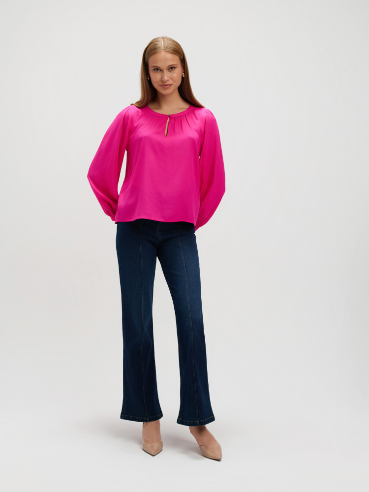 Zwiewna różowa bluzka z wiskozą 