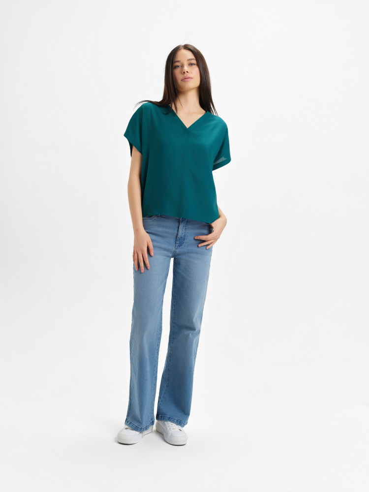 Zielona bluzka z wiskozy 