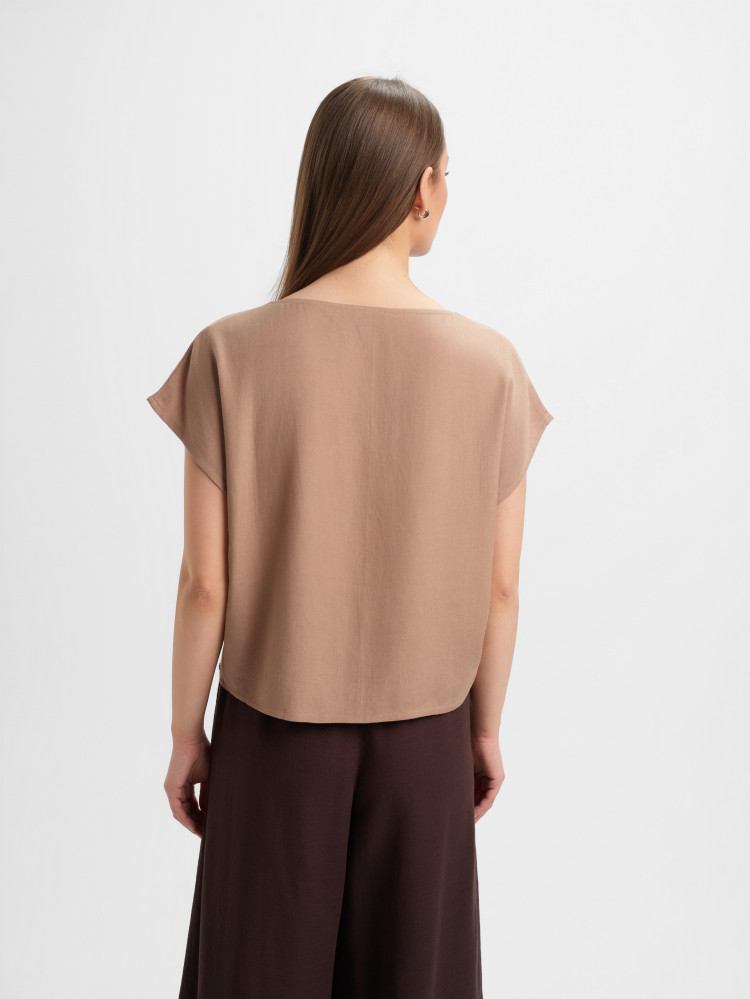 Zwiewna beżowa bluzka 