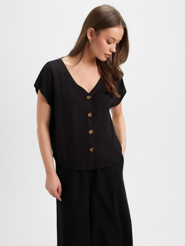 Zwiewna czarna bluzka 