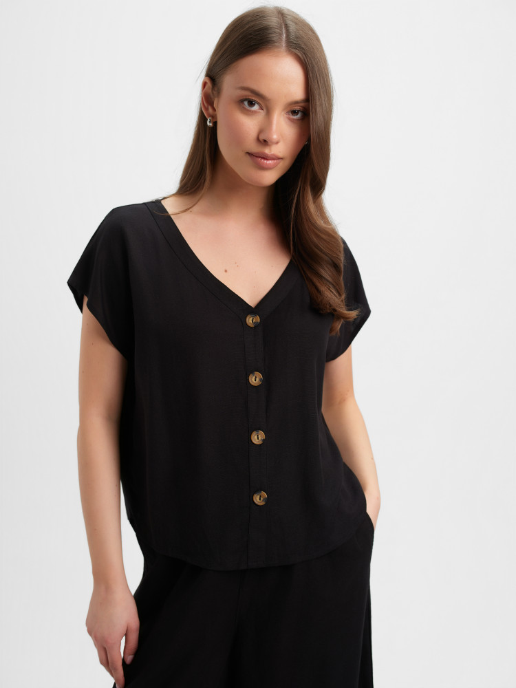 Zwiewna czarna bluzka 