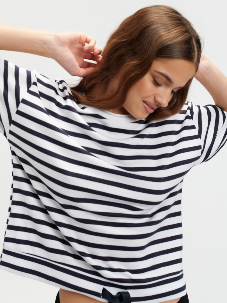 Bluza w paski krótki rękaw 