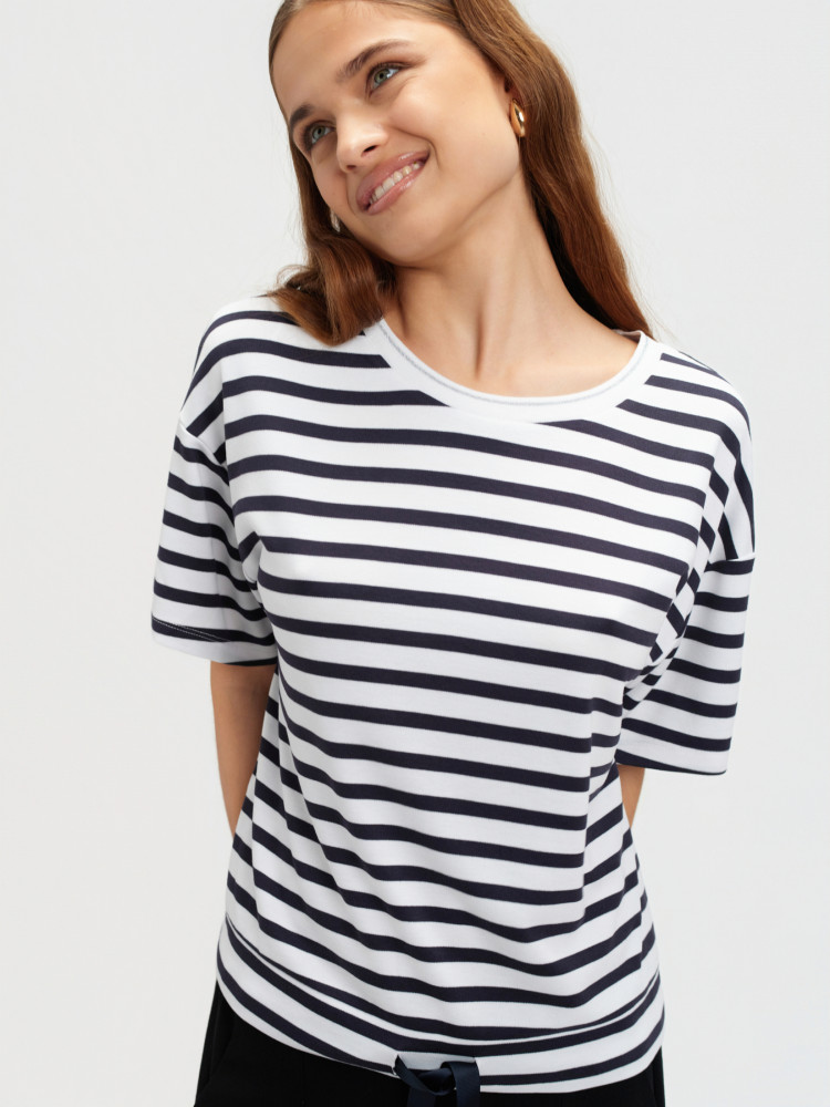 Bluza w paski krótki rękaw 