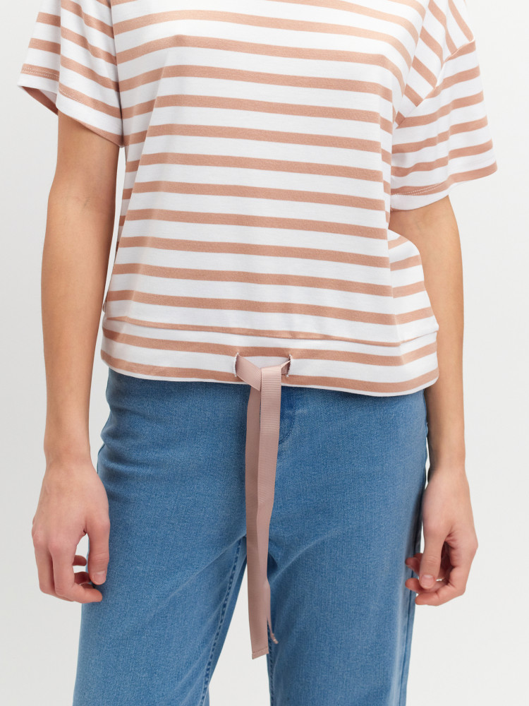 Beżowa bluza w paski 