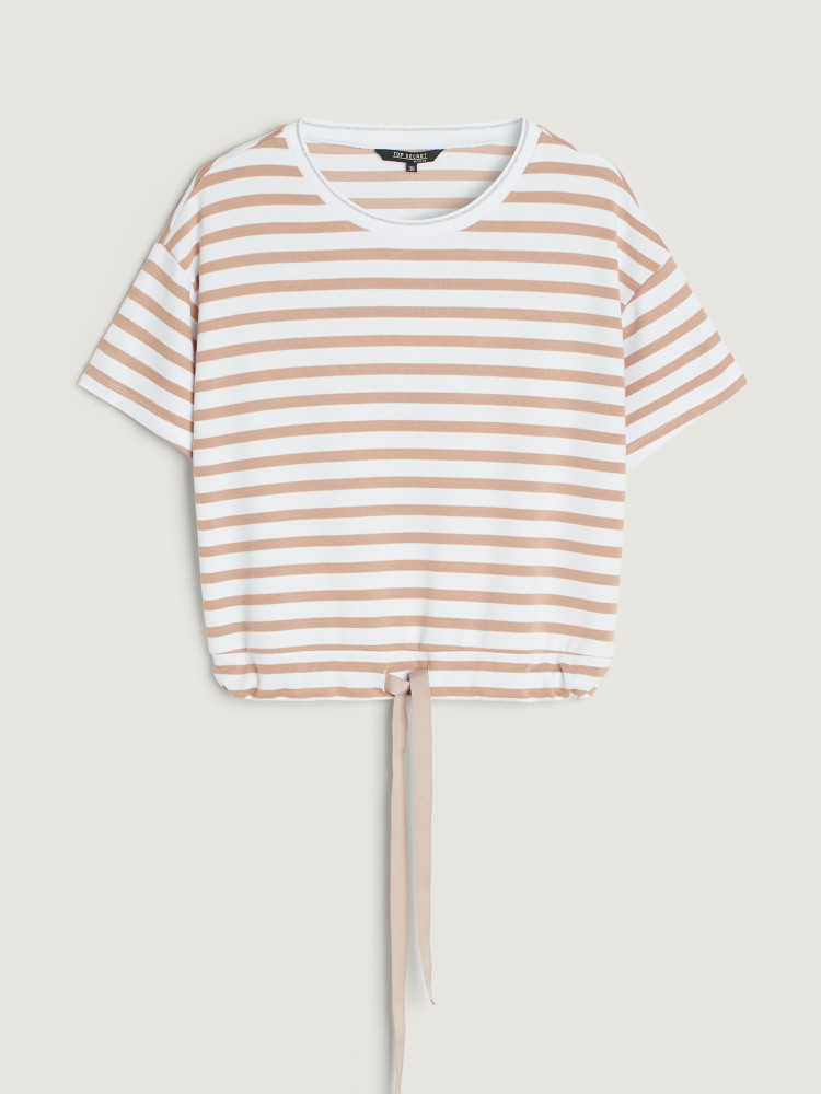 Beżowa bluza w paski 