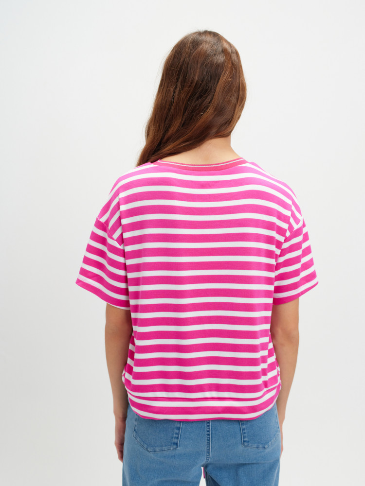 Różowa bluza w paski 