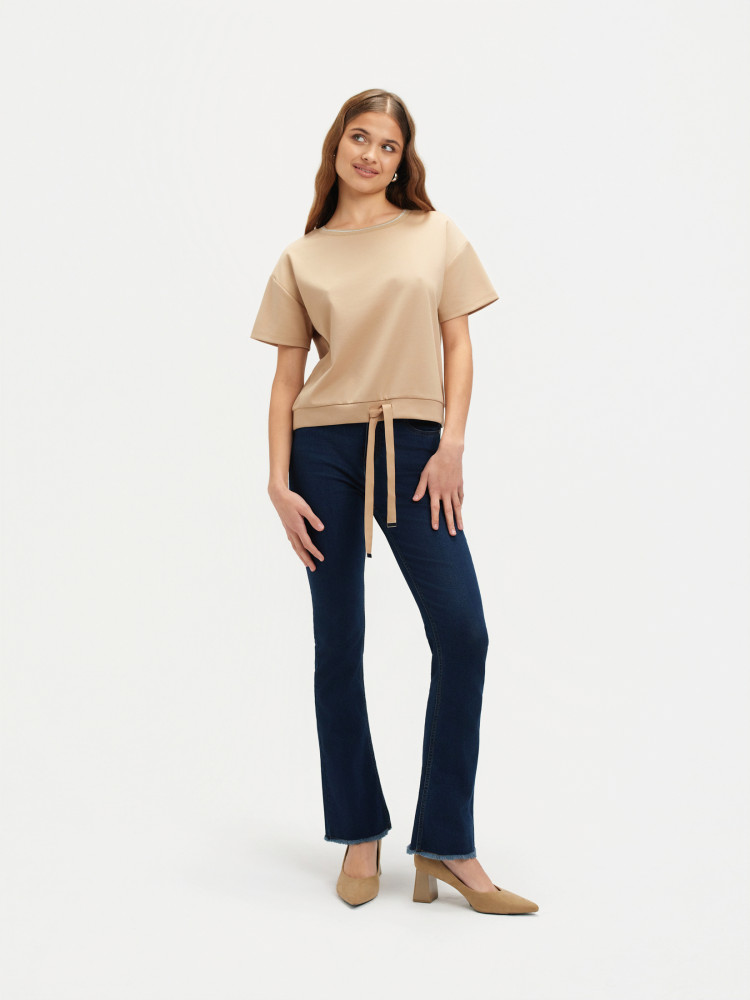 Beżowa bluza krótki rękaw 