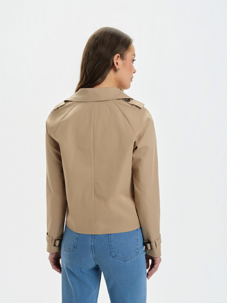 Krótki trencz dwurzędowy 