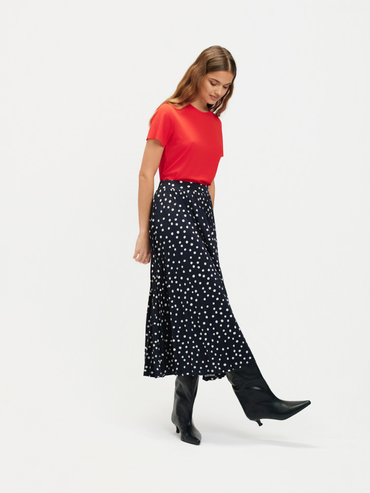 Midi spódnica w groszki 