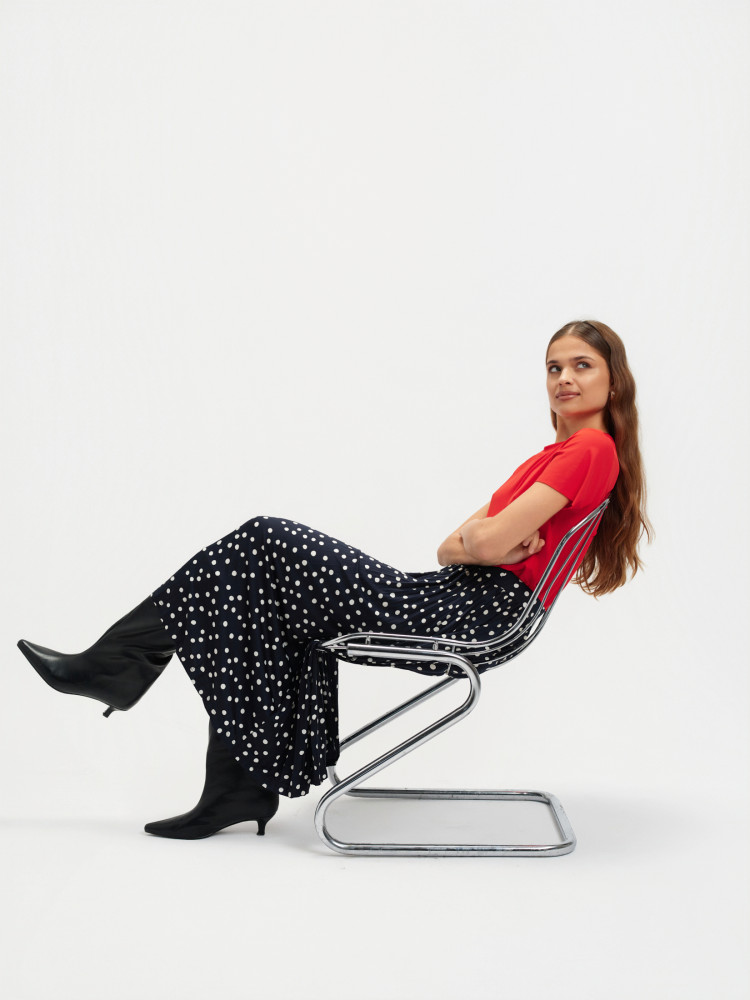 Plisowana spódnica w groszki 