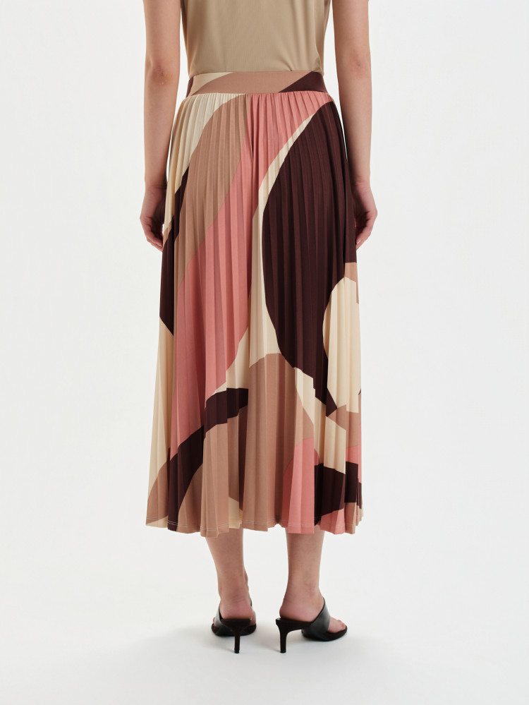 Plisowana spódnica midi z printem 