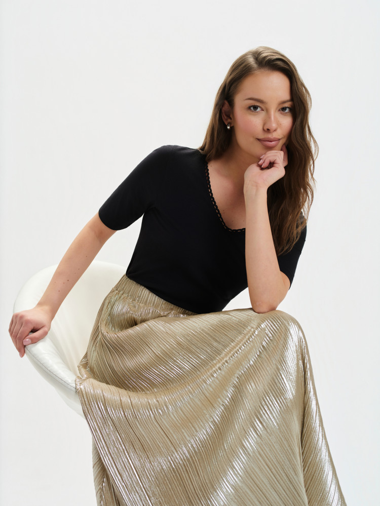 Połyskująca spódnica plisowana 