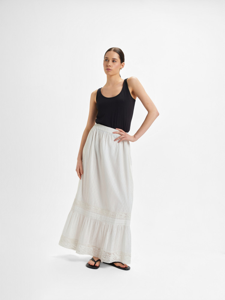 Biała spódnica maxi 