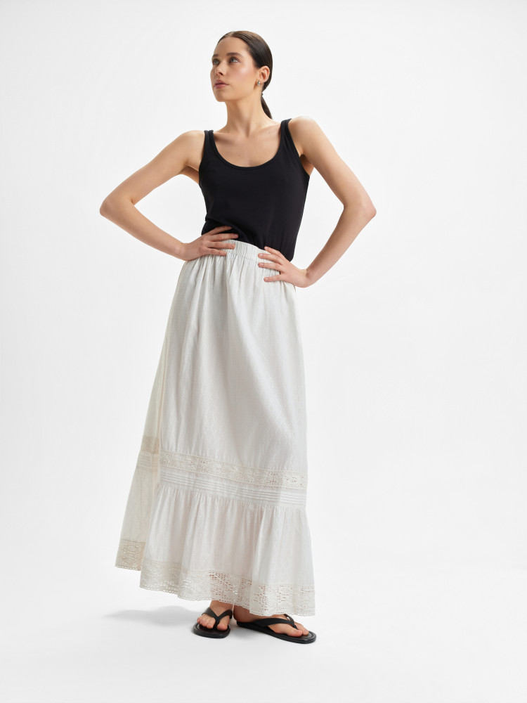 Biała spódnica maxi 