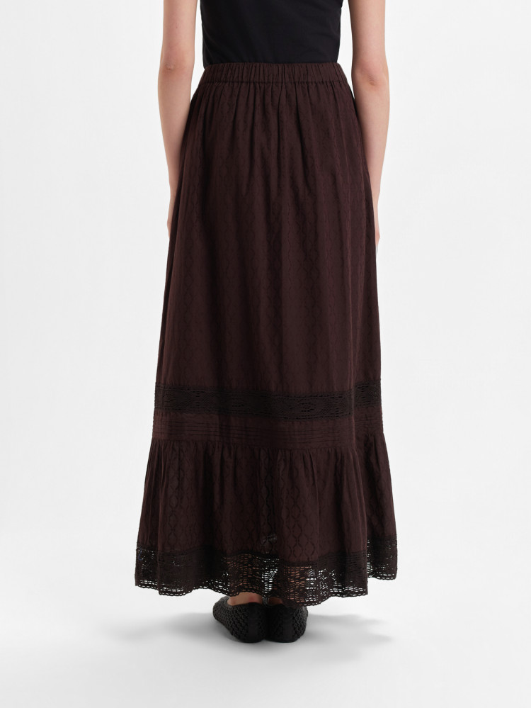 Ciemnobrązowa spódnica maxi 