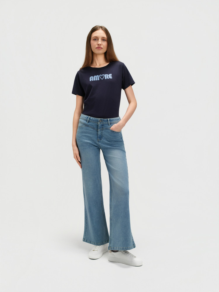 Jasnoniebieskie jeansy wide leg 