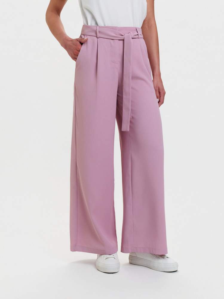 Eleganckie spodnie z wiązaniem róż 