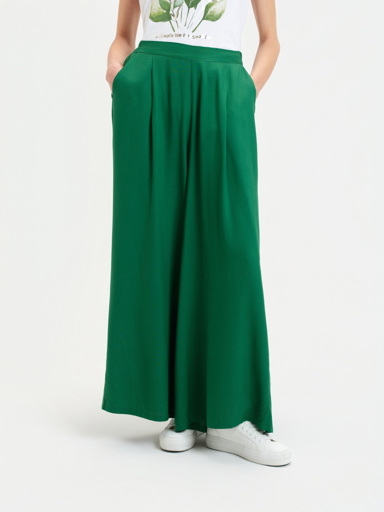 Zielone spodnie z wiskozy 