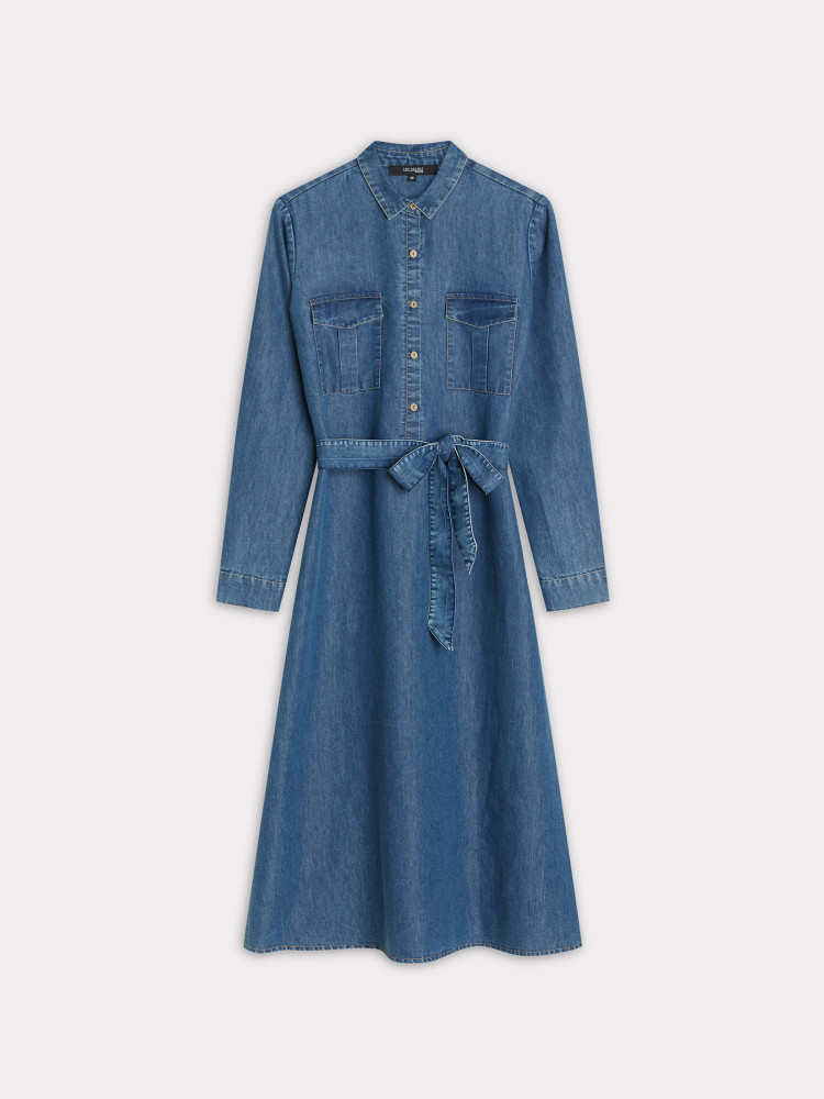 Sukienka jeansowa z wiązaniem 
