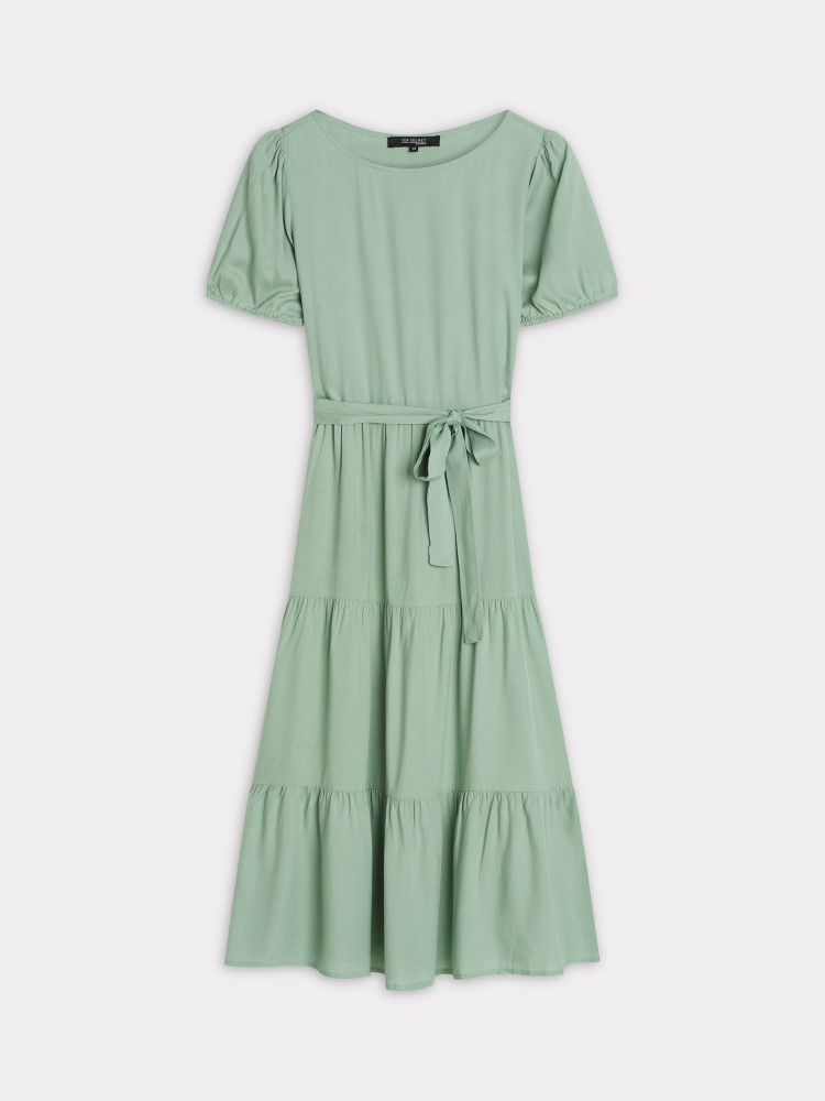 Casualowa sukienka z wiązaniem w talii 