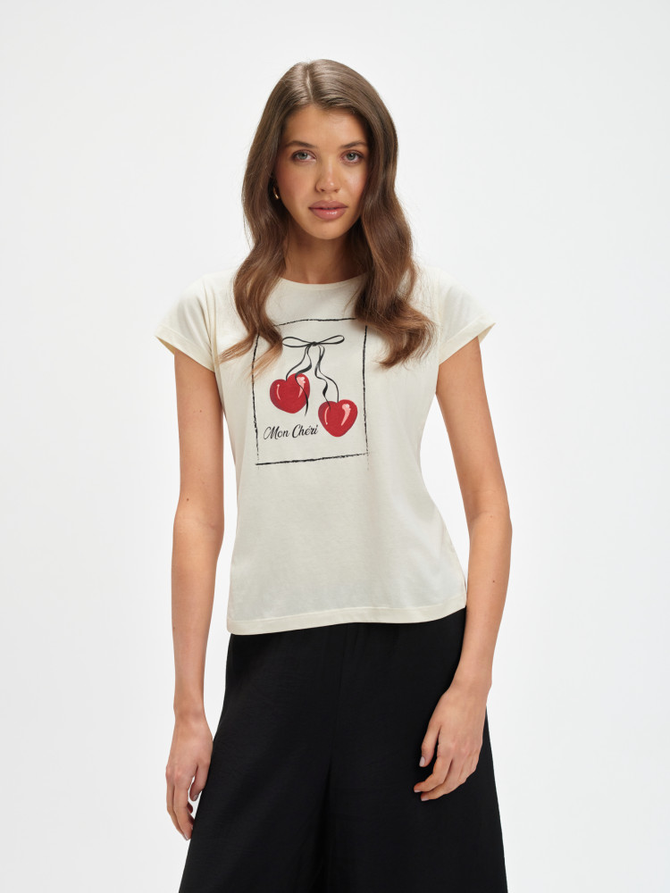 Bawełniany t-shirt z nadrukiem 