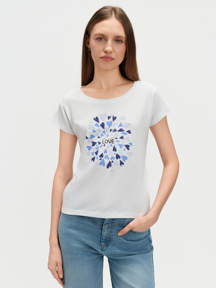 Top z nadrukiem w serca