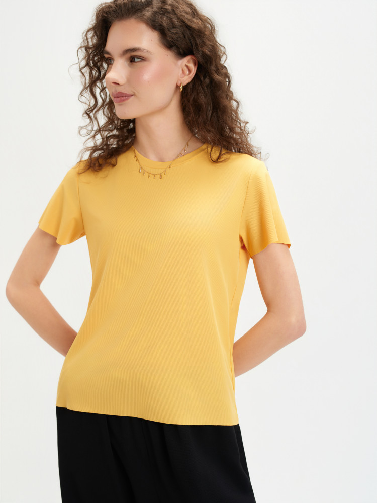 Żółty top w prążki 