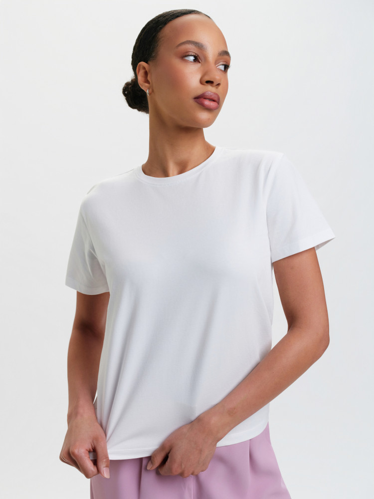 Biały top w prążek 