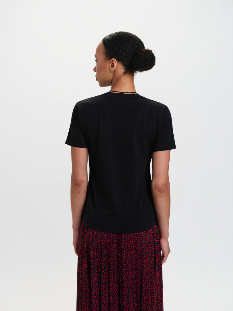 Czarny top w prążek 