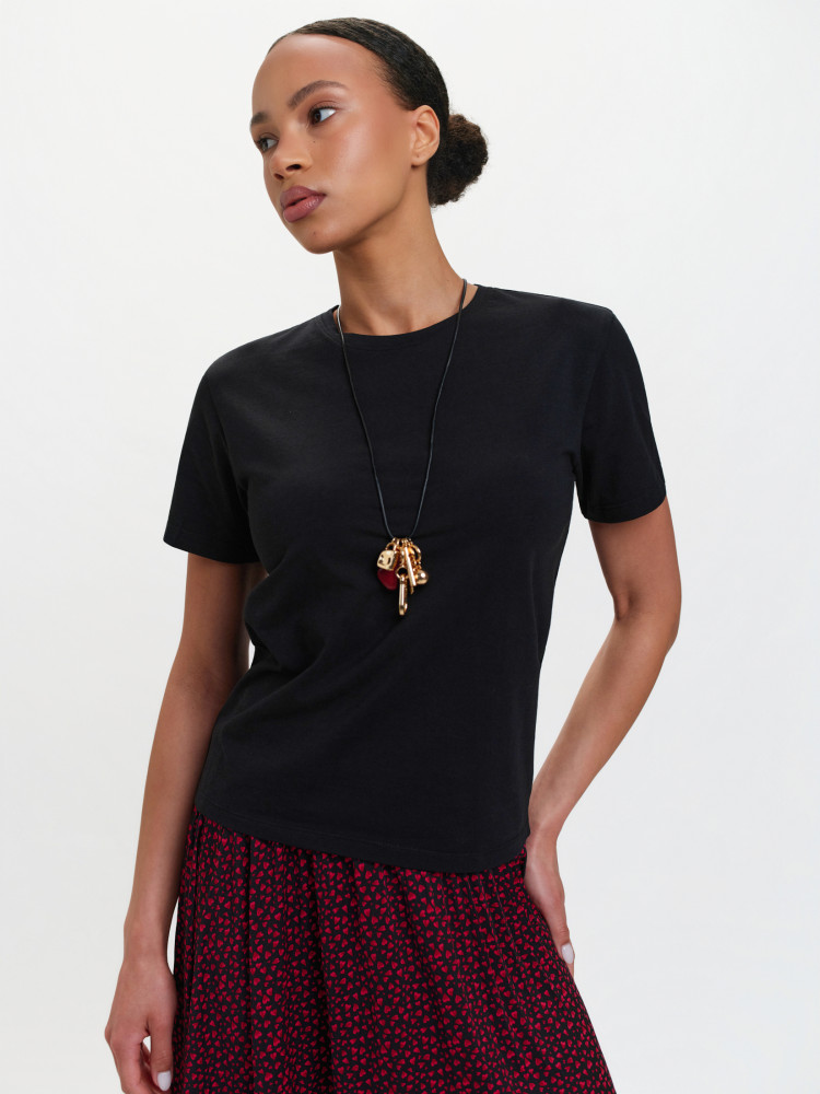 Czarny top w prążek 