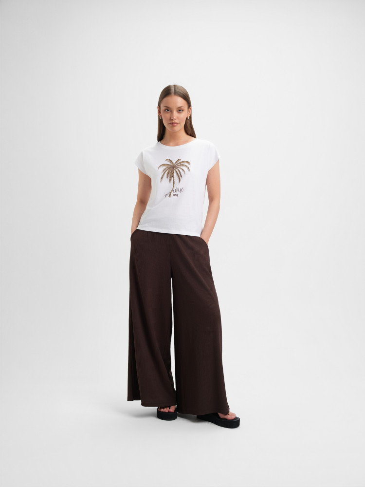 Bawełniany t-shirt z tropikalnym nadrukiem 