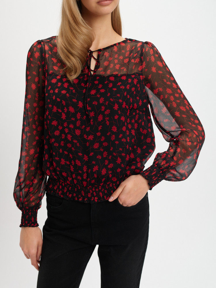 Romantyczna bluzka w drobne kwiaty 