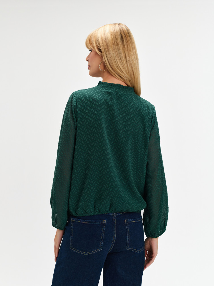 Zielona bluzka z wiązaniem 